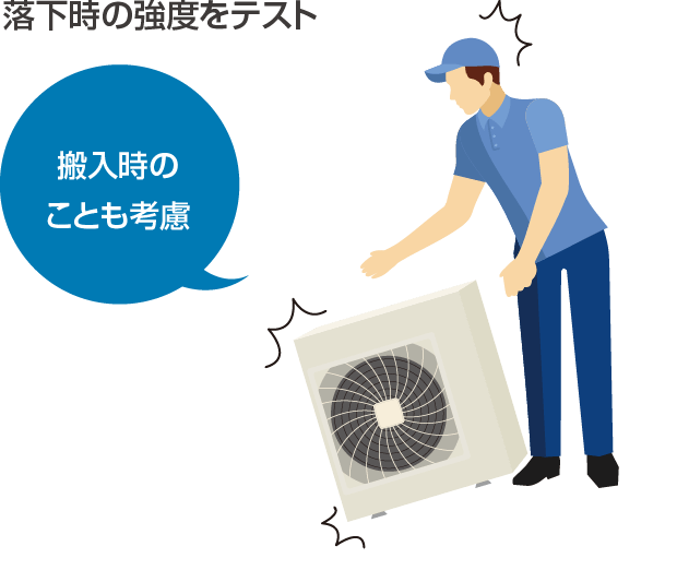 落下時の強度をテスト